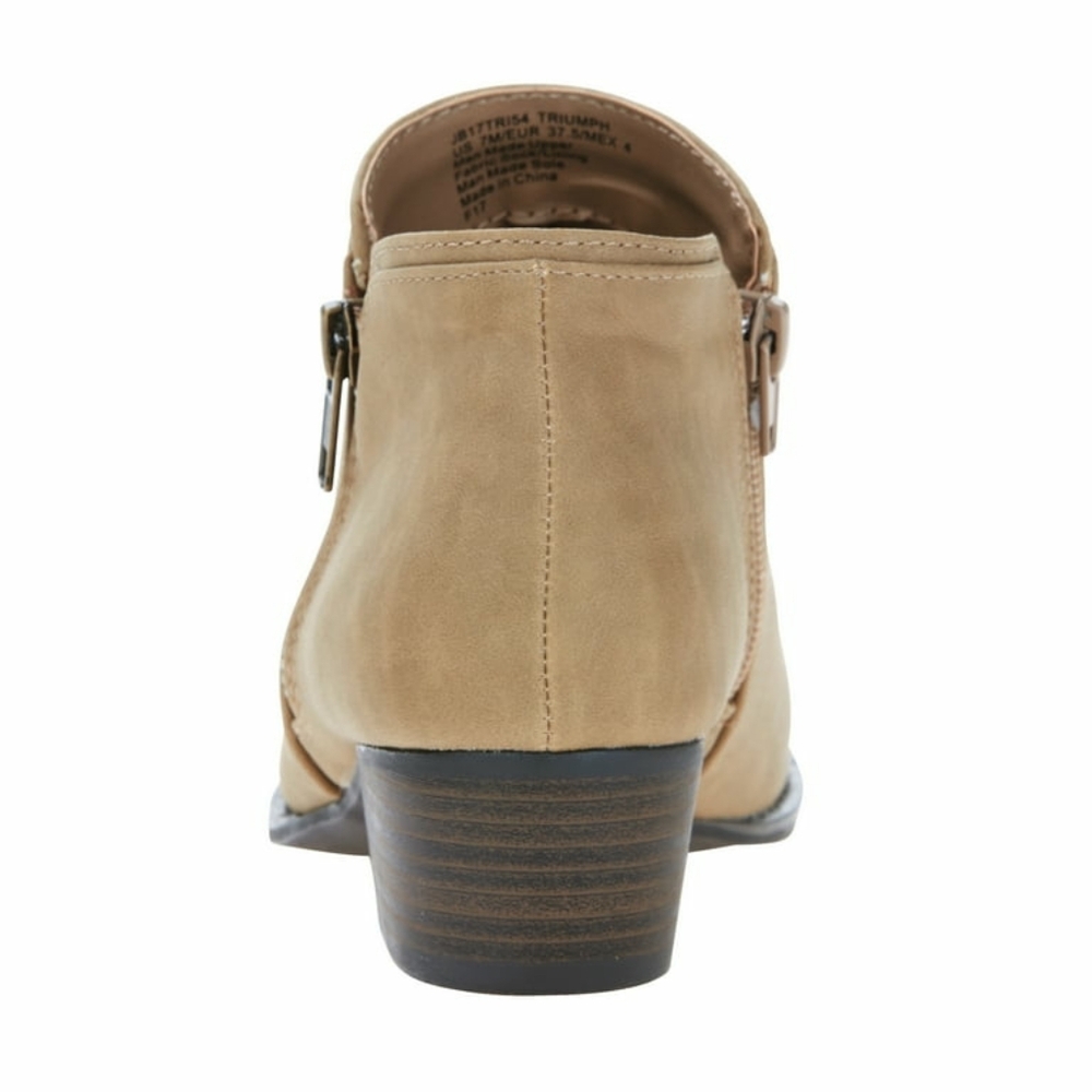 JBU Jambu Women Heeled Truimph Tan/Taupe Ankle Boots W/zip Size 11 - Picture 6 of 14